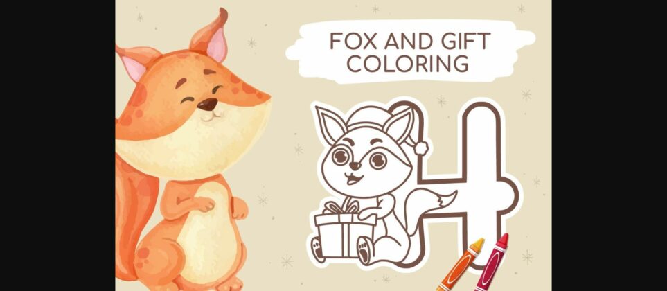 Fox and Gift Coloring Font Poster 3