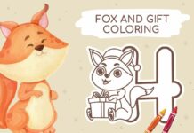 Fox and Gift Coloring Font Poster 1