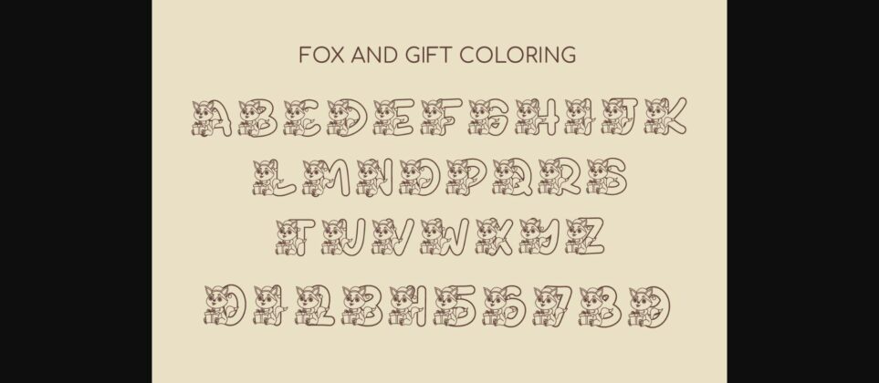 Fox and Gift Coloring Font Poster 5