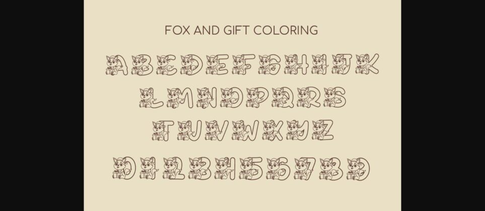 Fox and Gift Coloring Font Poster 5
