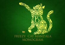 Freezy Cat Mandala Monogram Font Poster 1