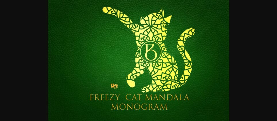 Freezy Cat Mandala Monogram Font Poster 1