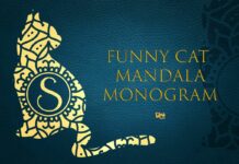 Funny Cat Mandala Monogram Font Poster 1
