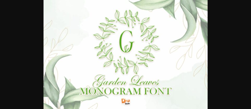 Garden Leaves Monogram Font Poster 3