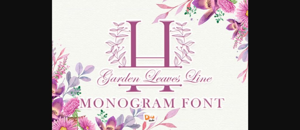 Garden Leaves Line Font Poster 3