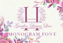 Garden Leaves Line Font Poster 1