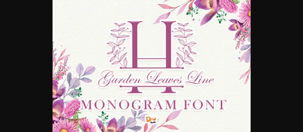 Garden Leaves Line Font Poster 1