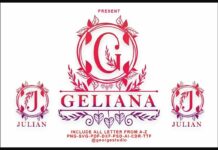 Geliana Monogram Font Poster 1