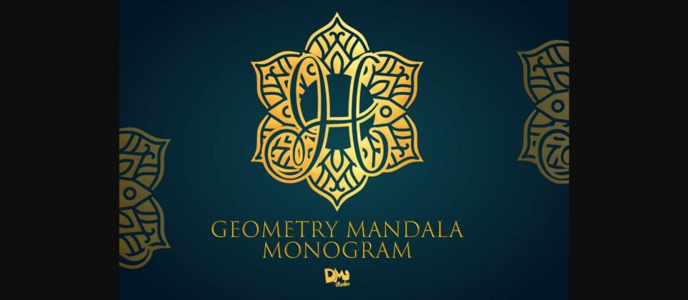Geometry Mandala Monogram Font Poster 3