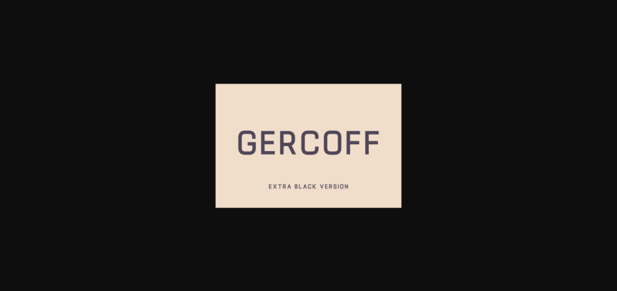 Gercoff Extra Black Font Poster 3