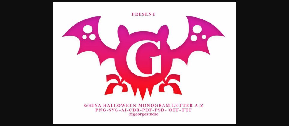 Ghina Halloween Monogram Font Poster 3