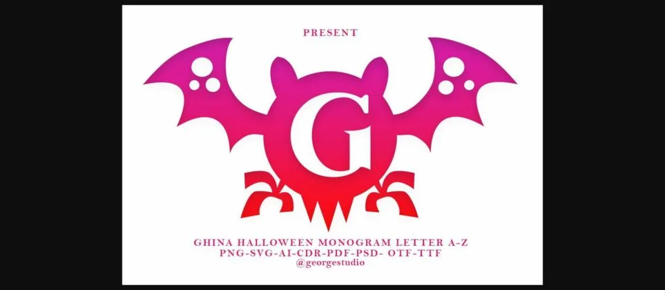 Ghina Halloween Monogram Font Poster 3
