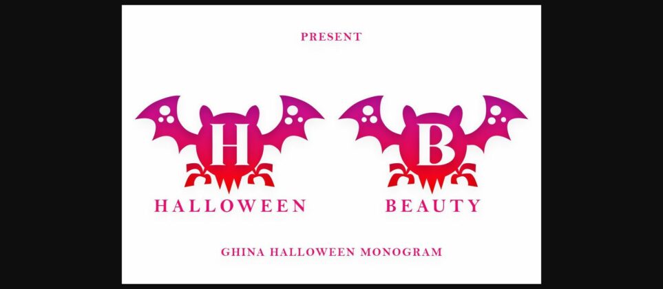 Ghina Halloween Monogram Font Poster 4
