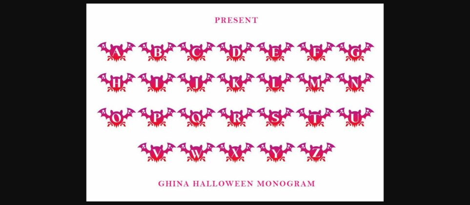 Ghina Halloween Monogram Font Poster 5