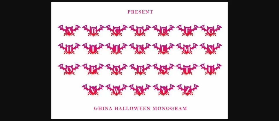 Ghina Halloween Monogram Font Poster 5