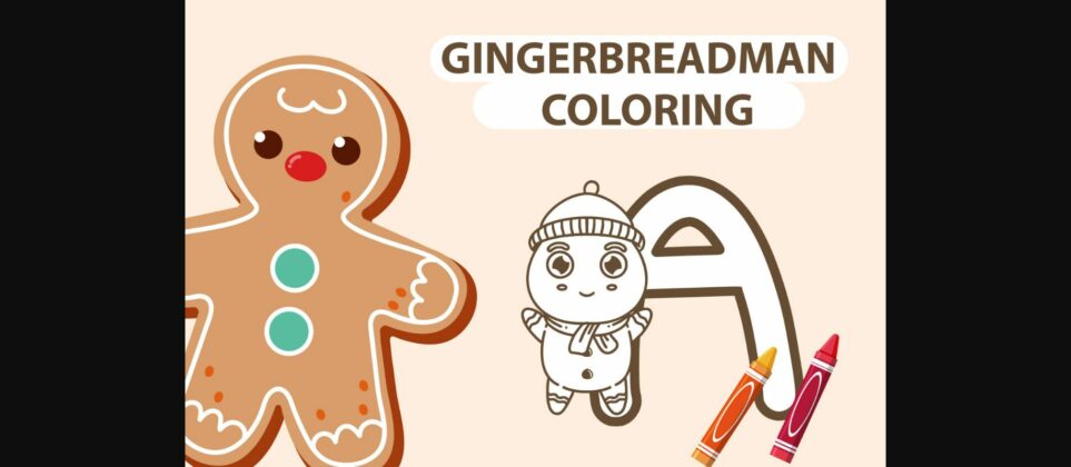 Gingerbread Man Coloring Font Poster 3