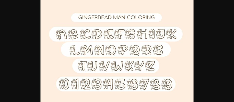 Gingerbread Man Coloring Font Poster 5