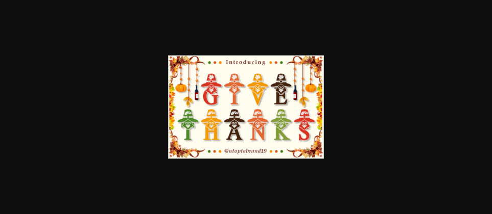 Give Thanks Monogram Font Poster 3