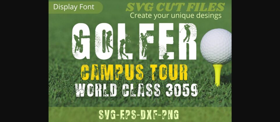 Golfer Campus Tour Font Poster 3