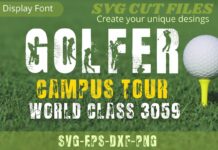 Golfer Campus Tour Font Poster 1