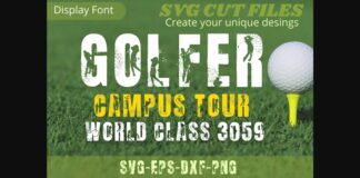 Golfer Campus Tour Font Poster 1
