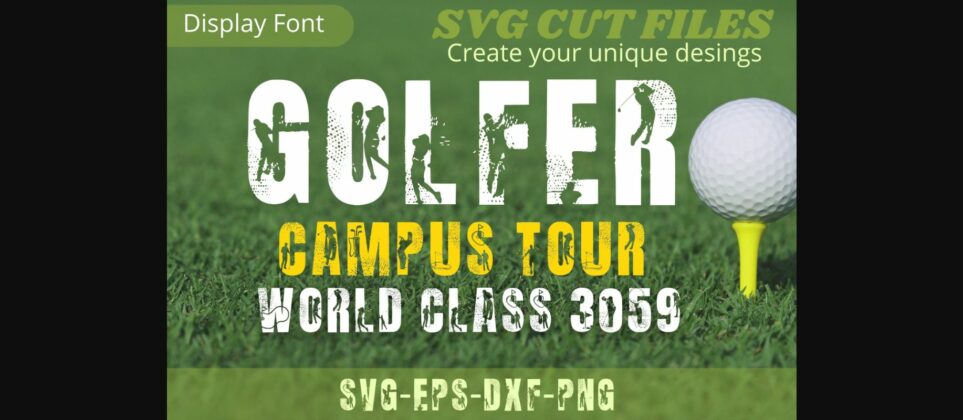 Golfer Campus Tour Font Poster 1