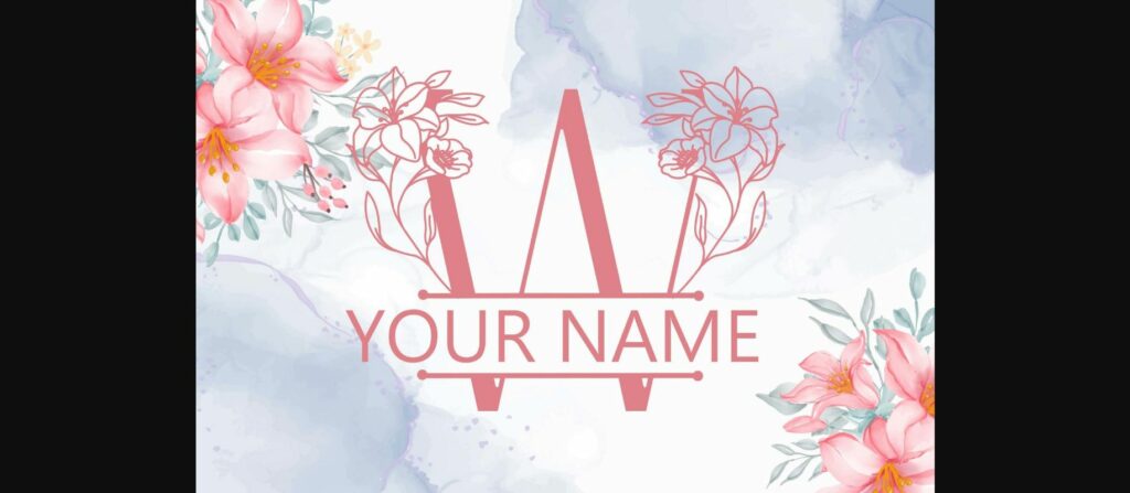 Gorgeous Floral Line Monogram Font Poster 4