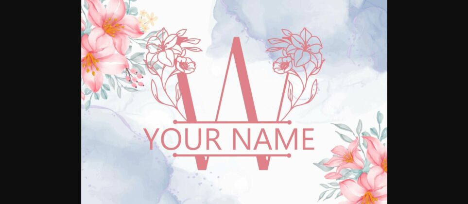 Gorgeous Floral Line Monogram Font Poster 2