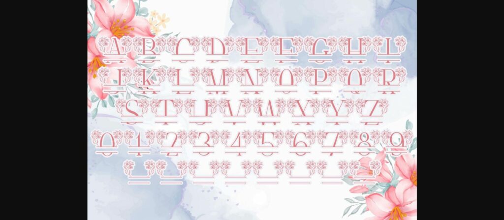 Gorgeous Floral Line Monogram Font Poster 6