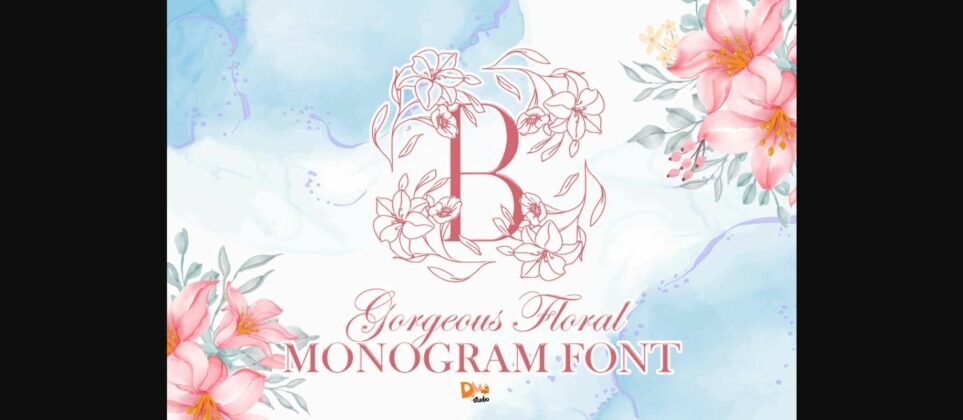 Gorgeous Floral Monogram Font Poster 3