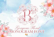 Gorgeous Floral Monogram Font Poster 1