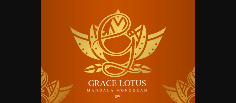 Grace Lotus Mandala Monogram Font Poster 3