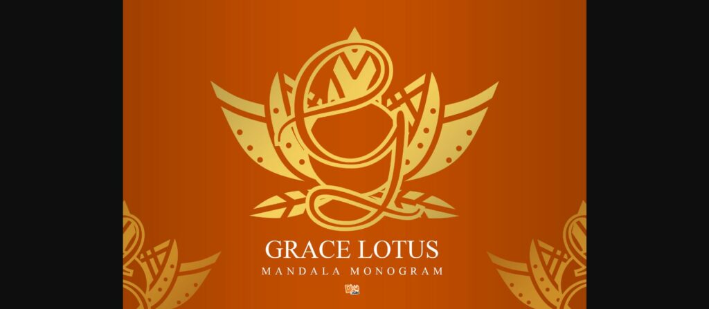 Grace Lotus Mandala Monogram Font Poster 1