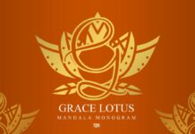 Grace Lotus Mandala Monogram Font Poster 1