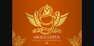 Grace Lotus Mandala Monogram Font Poster 1