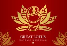 Great Lotus Mandala Monogram Font Poster 1