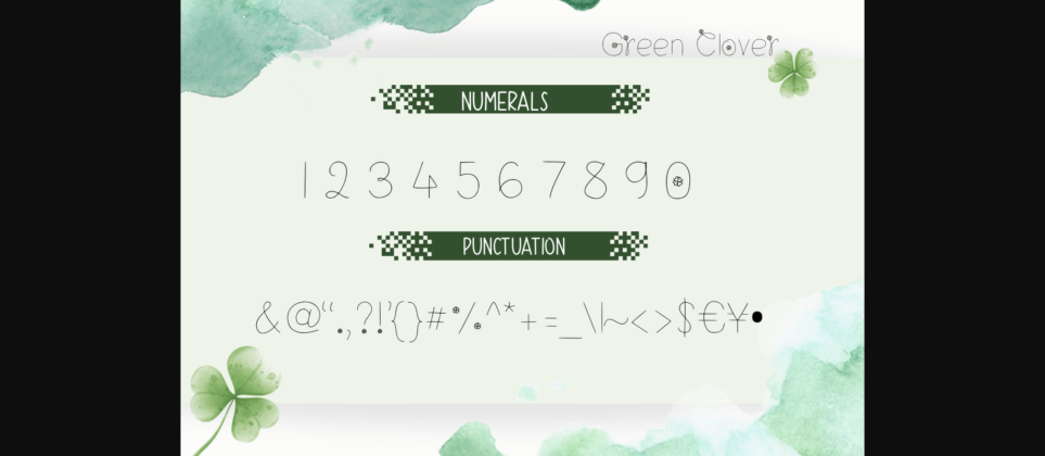 Green Clover Font Poster 5