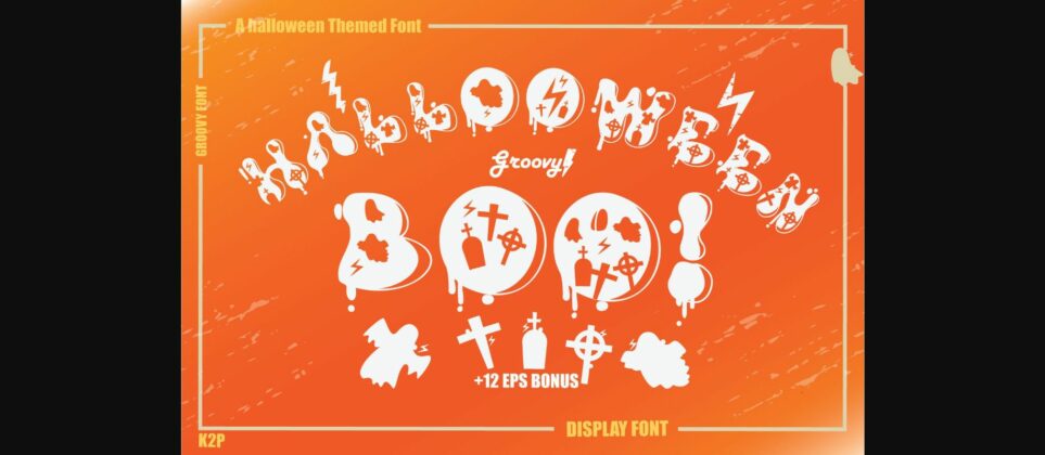 Groovy Halloween Boo Font Poster 3