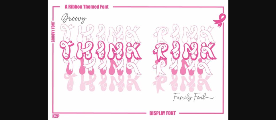 Groovy Think Pink Font Poster 3