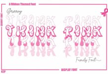 Groovy Think Pink Font Poster 1