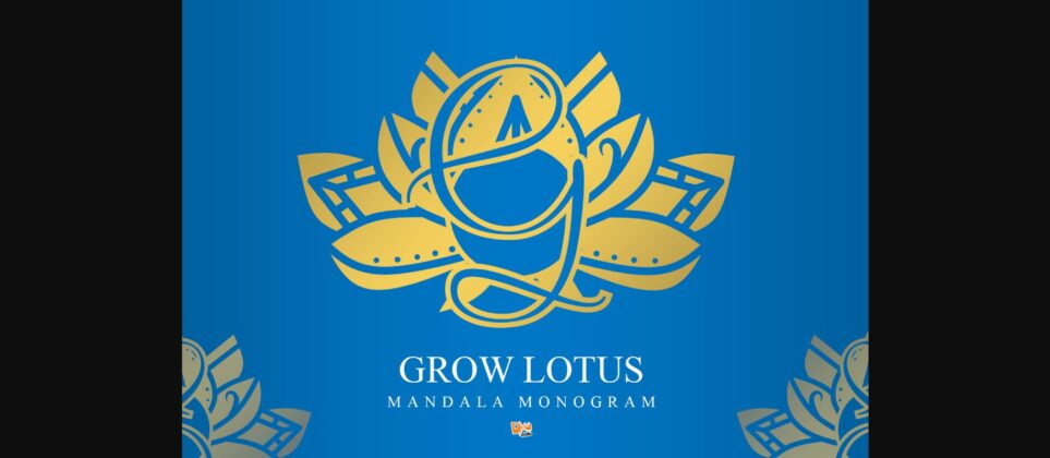 Grow Lotus Mandala Monogram Font Poster 3
