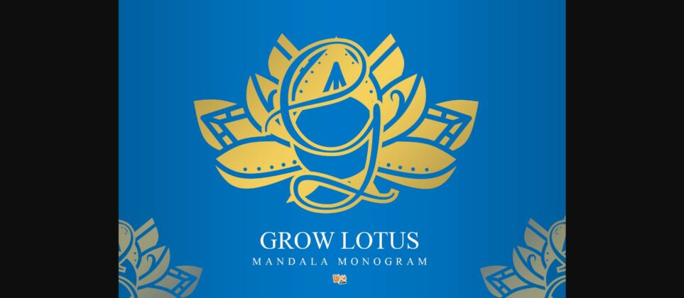 Grow Lotus Mandala Monogram Font Poster 1