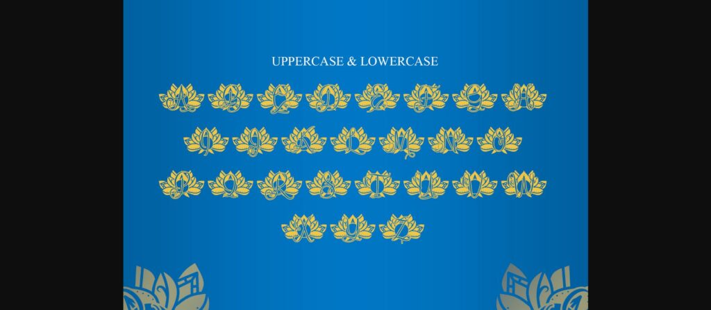 Grow Lotus Mandala Monogram Font Poster 8
