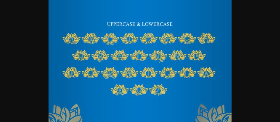Grow Lotus Mandala Monogram Font Poster 8