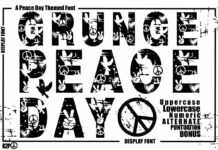 Grunge Peace Day Font Poster 1