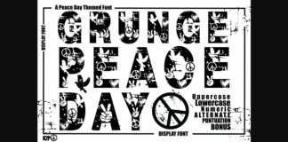 Grunge Peace Day Font Poster 1