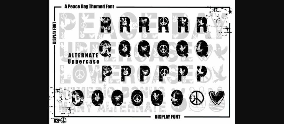 Grunge Peace Day Font Poster 8