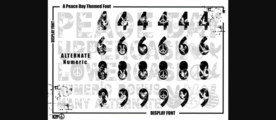 Grunge Peace Day Font Poster 9