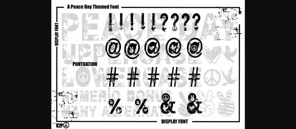 Grunge Peace Day Font Poster 10