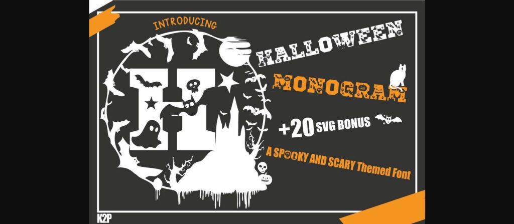 Halloween Monogram Font Poster 3